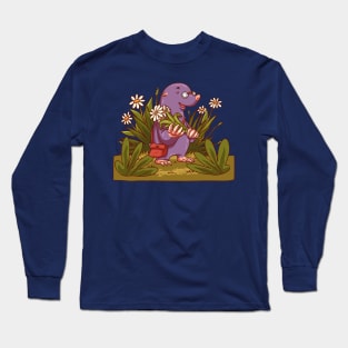 Mole Carrying Flower Long Sleeve T-Shirt